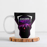 Electric Motorsport Racing Ceramic Mug Futuristic Neon Formula Race Car Skyline Art