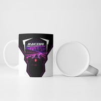 Electric Motorsport Racing Ceramic Mug Futuristic Neon Formula Race Car Skyline Art