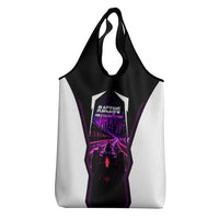 Electric Motorsport Racing Grocery Bag Futuristic Neon Formula Race Car Skyline Art