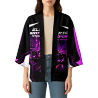 Electric Motorsport Racing Kimono Futuristic Neon Formula Race Car Skyline Art