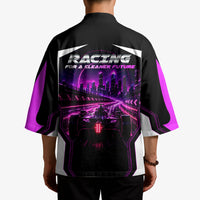 Electric Motorsport Racing Kimono Futuristic Neon Formula Race Car Skyline Art