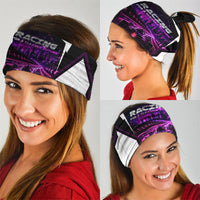 Electric Motorsport Racing Neck Gaiter Futuristic Neon Formula Race Car Skyline Art