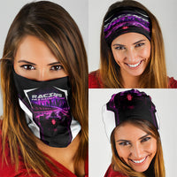 Electric Motorsport Racing Neck Gaiter Futuristic Neon Formula Race Car Skyline Art