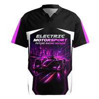 Electric Motorsport Racing Rugby Jersey Futuristic Neon Formula Race Car Skyline Art