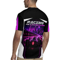 Electric Motorsport Racing Rugby Jersey Futuristic Neon Formula Race Car Skyline Art