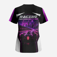 Electric Motorsport Racing Scrub Top Futuristic Neon Formula Race Car Skyline Art