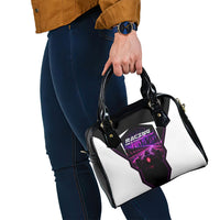 Electric Motorsport Racing Shoulder Handbag Futuristic Neon Formula Race Car Skyline Art