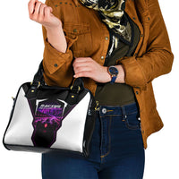 Electric Motorsport Racing Shoulder Handbag Futuristic Neon Formula Race Car Skyline Art
