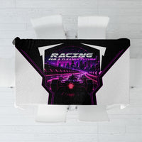 Electric Motorsport Racing Tablecloth Futuristic Neon Formula Race Car Skyline Art