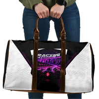Electric Motorsport Racing Travel Bag Futuristic Neon Formula Race Car Skyline Art