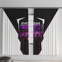 Electric Motorsport Racing Window Curtain Futuristic Neon Formula Race Car Skyline Art