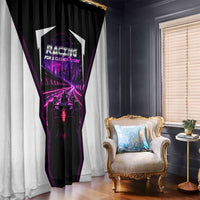 Electric Motorsport Racing Window Curtain Futuristic Neon Formula Race Car Skyline Art