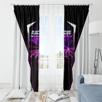 Electric Motorsport Racing Window Curtain Futuristic Neon Formula Race Car Skyline Art