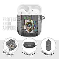 Cat Girl With A Pearl Earring Newspaper AirPods Case Made By Human Handmade Mixed Media Pop Art