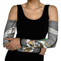 Cat Girl With A Pearl Earring Newspaper Arm Sleeves Made By Human Handmade Mixed Media Pop Art