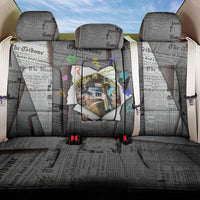 Cat Girl With A Pearl Earring Newspaper Back Car Seat Cover Made By Human Handmade Mixed Media Pop Art