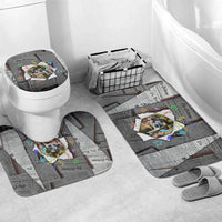 Cat Girl With A Pearl Earring Newspaper Bathroom Set Made By Human Handmade Mixed Media Pop Art