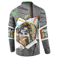 Cat Girl With A Pearl Earring Newspaper Button Sweatshirt Made By Human Handmade Mixed Media Pop Art
