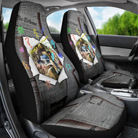 Cat Girl With A Pearl Earring Newspaper Car Seat Cover Made By Human Handmade Mixed Media Pop Art