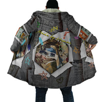 Cat Girl With A Pearl Earring Newspaper Cloak Made By Human Handmade Mixed Media Pop Art