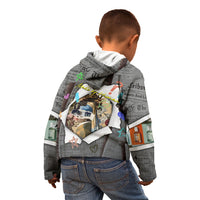 Cat Girl With A Pearl Earring Newspaper Kid Hoodie Made By Human Handmade Mixed Media Pop Art