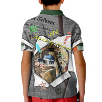 Cat Girl With A Pearl Earring Newspaper Kid Polo Shirt Made By Human Handmade Mixed Media Pop Art