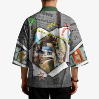 Cat Girl With A Pearl Earring Newspaper Kimono Made By Human Handmade Mixed Media Pop Art