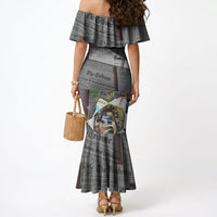 Cat Girl With A Pearl Earring Newspaper Mermaid Dress Made By Human Handmade Mixed Media Pop Art
