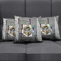 Cat Girl With A Pearl Earring Newspaper Pillow Cover Made By Human Handmade Mixed Media Pop Art
