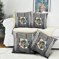 Cat Girl With A Pearl Earring Newspaper Pillow Cover Made By Human Handmade Mixed Media Pop Art