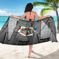 Cat Girl With A Pearl Earring Newspaper Sarong Made By Human Handmade Mixed Media Pop Art