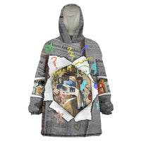 Cat Girl With A Pearl Earring Newspaper Wearable Blanket Hoodie Made By Human Handmade Mixed Media Pop Art
