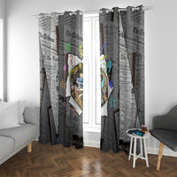 Cat Girl With A Pearl Earring Newspaper Window Curtain Made By Human Handmade Mixed Media Pop Art