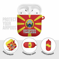 Macedonia AirPods Case with National Emblem and Sunburst Flag Design - Wonder Print Shop