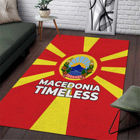 Macedonia Area Rug with National Emblem and Sunburst Flag Design - Wonder Print Shop