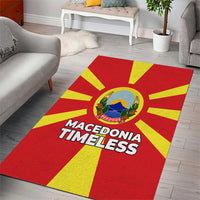 Macedonia Area Rug with National Emblem and Sunburst Flag Design - Wonder Print Shop