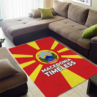 Macedonia Area Rug with National Emblem and Sunburst Flag Design - Wonder Print Shop