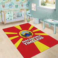 Macedonia Area Rug with National Emblem and Sunburst Flag Design - Wonder Print Shop