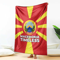 Macedonia Blanket with National Emblem and Sunburst Flag Design - Wonder Print Shop