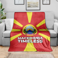 Macedonia Blanket with National Emblem and Sunburst Flag Design - Wonder Print Shop
