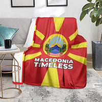 Macedonia Blanket with National Emblem and Sunburst Flag Design - Wonder Print Shop