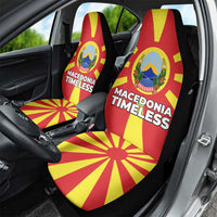 Macedonia Car Seat Cover with National Emblem and Sunburst Flag Design - Wonder Print Shop