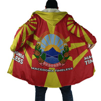 Macedonia Cloak with National Emblem and Sunburst Flag Design - Wonder Print Shop