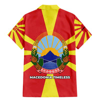 Macedonia Family Matching Mermaid Dress and Hawaiian Shirt with National Emblem and Sunburst Flag Design - Wonder Print Shop