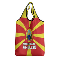 Macedonia Grocery Bag with National Emblem and Sunburst Flag Design - Wonder Print Shop