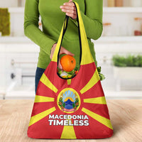 Macedonia Grocery Bag with National Emblem and Sunburst Flag Design - Wonder Print Shop