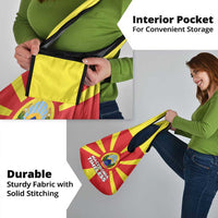Macedonia Grocery Bag with National Emblem and Sunburst Flag Design - Wonder Print Shop