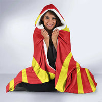 Macedonia Hooded Blanket with National Emblem and Sunburst Flag Design - Wonder Print Shop