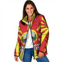 Macedonia Padded Jacket with National Emblem and Sunburst Flag Design - Wonder Print Shop