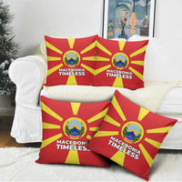 Macedonia Pillow Cover with National Emblem and Sunburst Flag Design - Wonder Print Shop